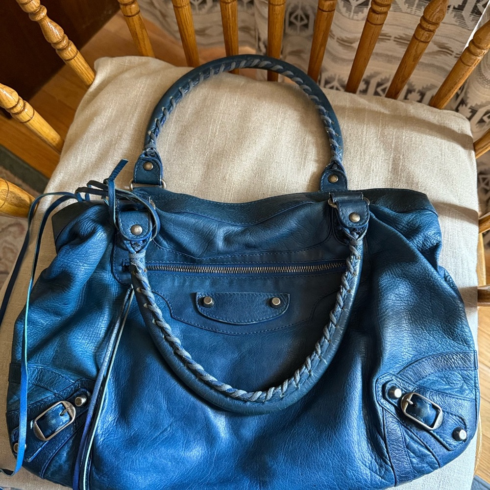 BALENCIAGA 2004 Dark Turquoise Purse (Moto City), Rare Color/HTF - Picture 6 of 16